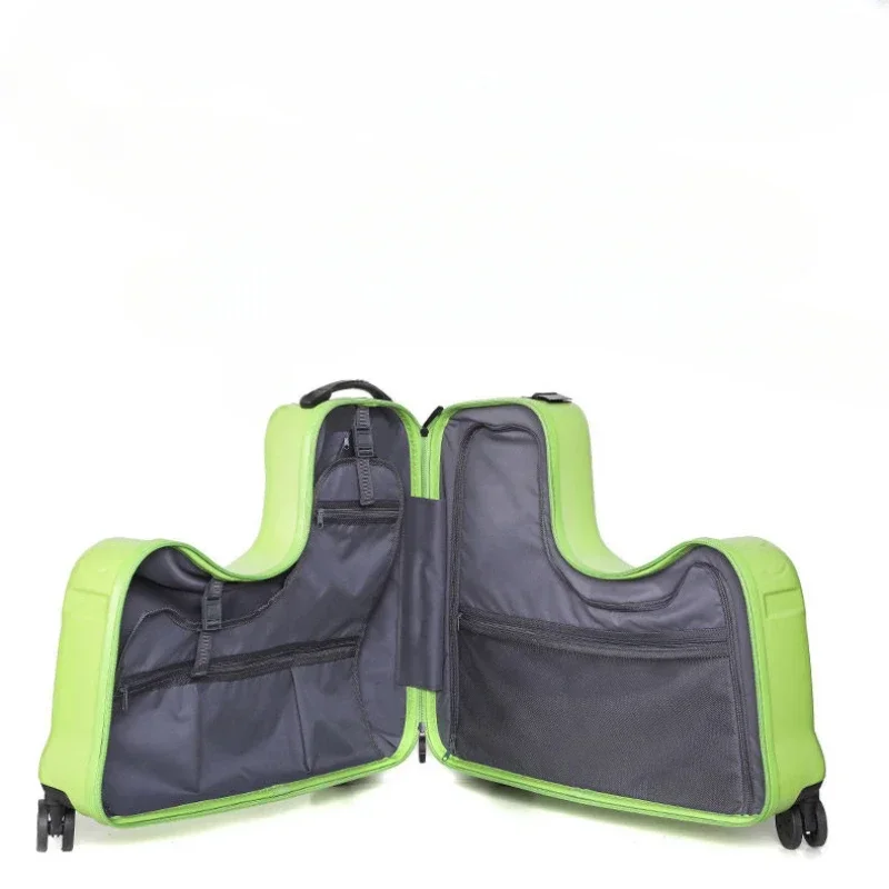 Sit-down Children's Trolley Case Portable Cartoon Travel Suitcase Rideable and Towable Box 24 Inches 20 Inches Cute Travel box