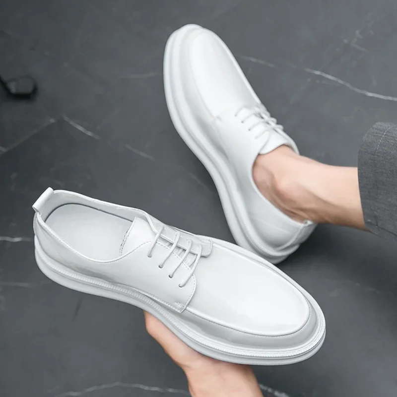 اليدوية الجلود أحذية أنيقة الرجال 2024 جديد الرجال أحذية أوكسفورد غير رسمية ماركة رجال الأعمال أحذية رياضية كلاسيكية حذاء رجالي لحفل الزفاف #3
