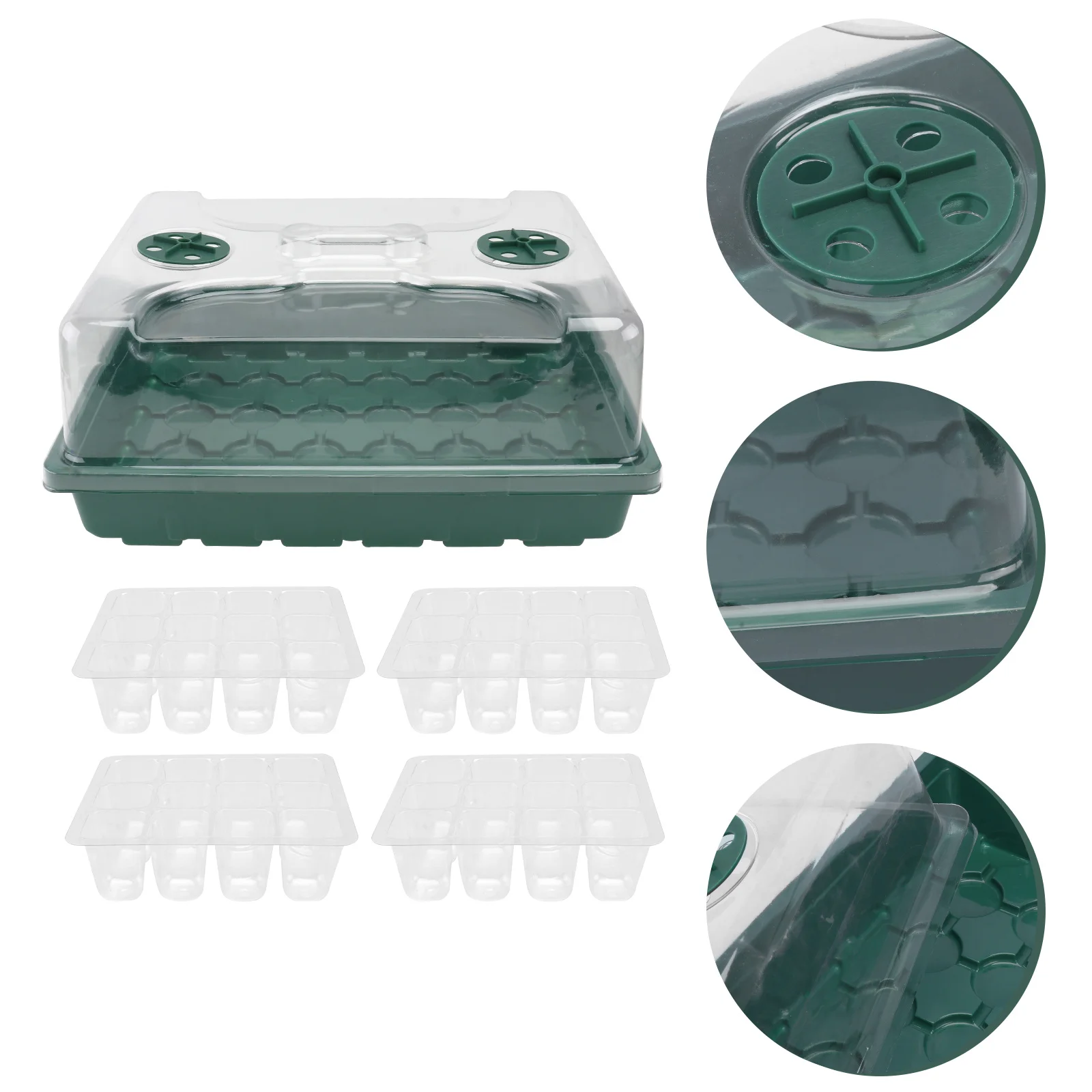 

1Set Breathable Germination Tray Plastic Nursery Tool for Microgreens Sprouts Easy Management with Transparent Lid