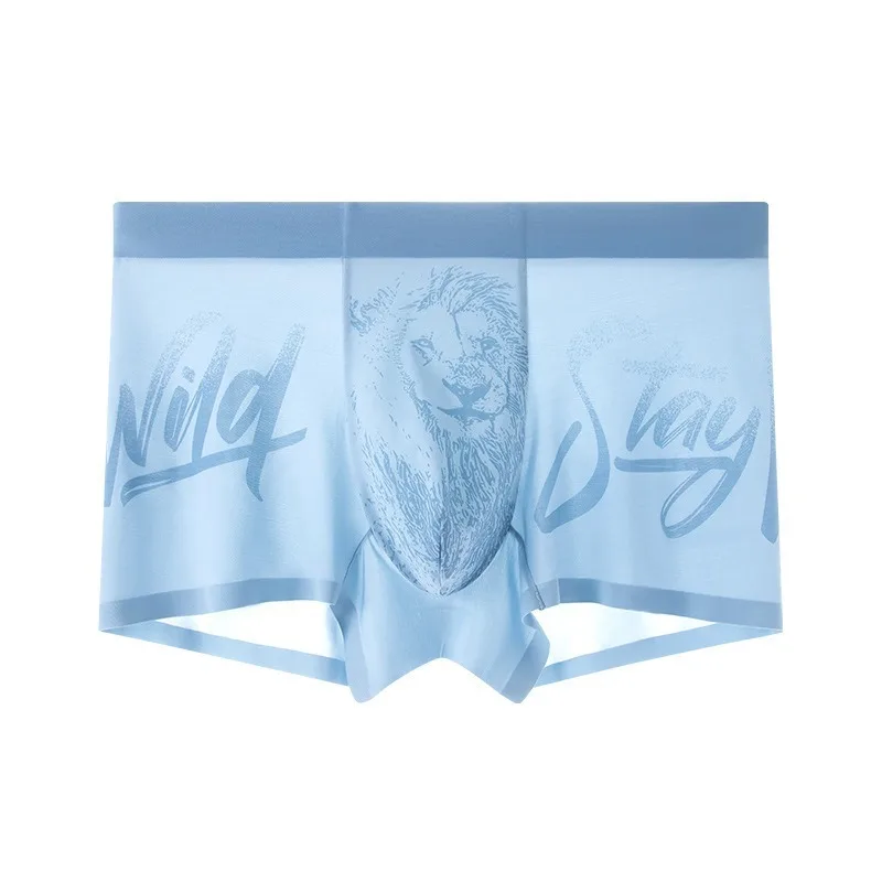 الجليد الحرير الملاكمين الرجال مثير سريعة الجافة الملابس الداخلية الصيف boxershort الرجال تنفس سراويل هدايا للرجال مريح السراويل U محدب الحقيبة #3