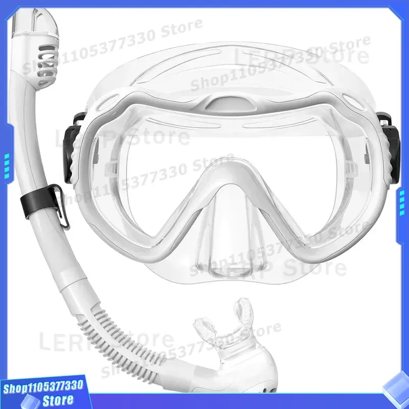 Adult Dry Top Snorkel Set With Anti Splash Guard Comfortable Breathing Valve Silicone Mouthpiece For Swimming Diving Gear
