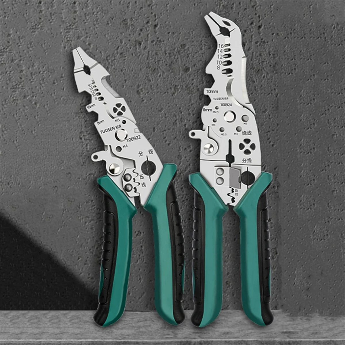 TUOSEN-Alicates Pelacables multifuncionales para electricista, cuchillo pelador de cables, tipo B