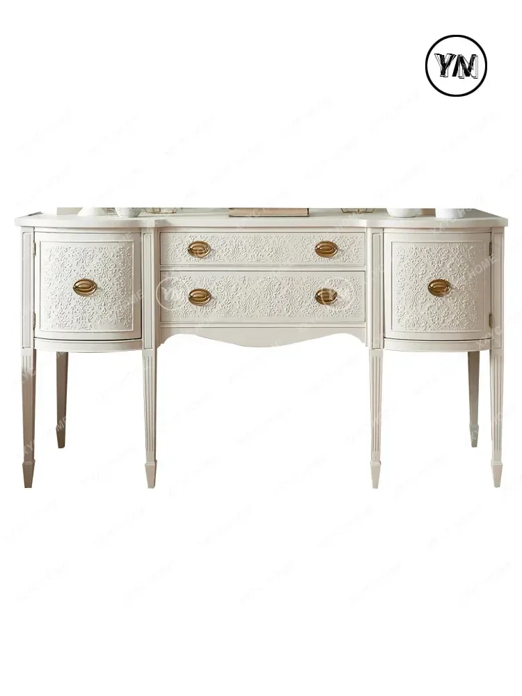 

Hot sales solid wood dresser white French simple decorative side cabinet entrance cabinet