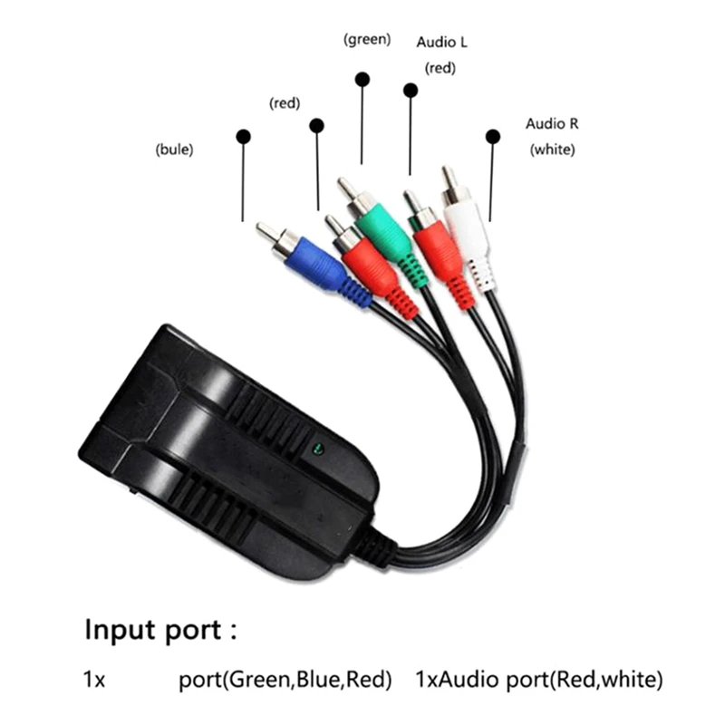 DT21 to YPbPr Component Scaler Converter with DC Power Cable for PC for PS4 TV Projector