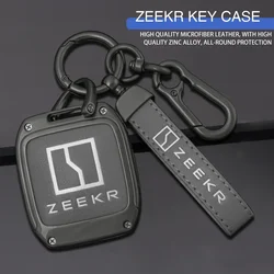 亜鉛合金レザーカーキーケース,zeekr 001用,スマートリモートケース,nfcカード保護,バックルアクセサリー