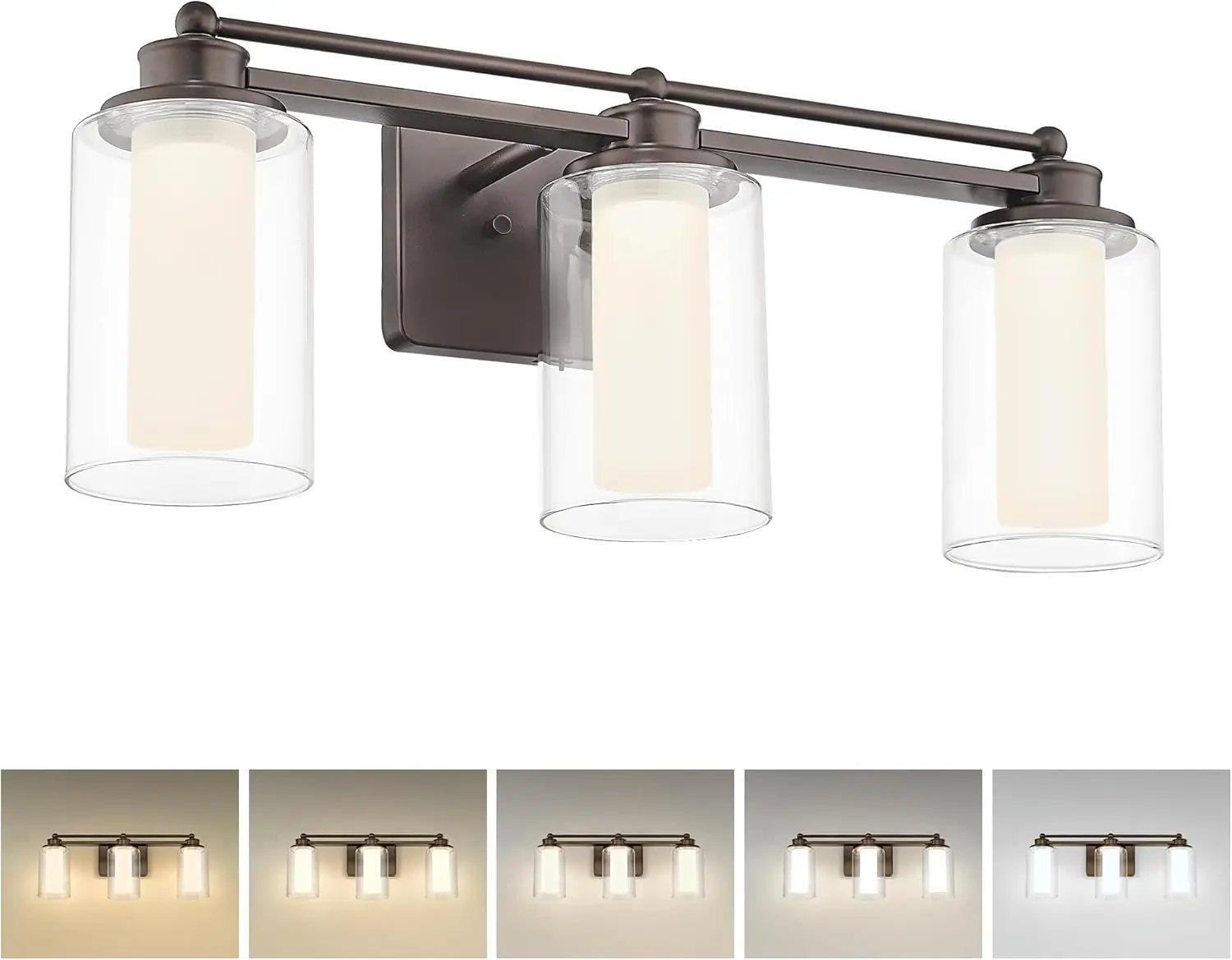 욕실 조명 기구, Hwh 3 조명, 욕실 세면대 라이트, 오일 마찰 청동 욕실 조명, 거울 위, 조도 조절 LED 세면대