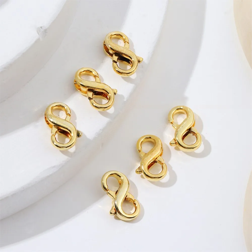 5pcs 18K Gold Plated Brass Double Opening Lobster Clasps Closure Connector for Necklace Bracelets DIY Jewelry Finding Supplies image 2