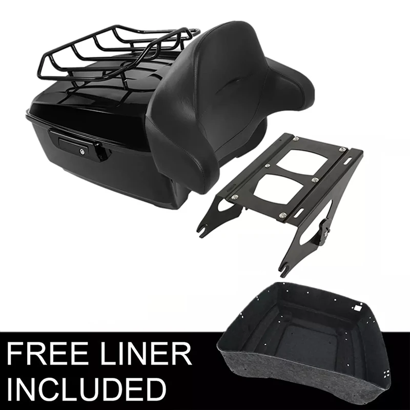 Motorcycle King Trunk Luggage Rack Backrest Mount Rack For Harley Touring Tour Pak Road Glide 2014-2024