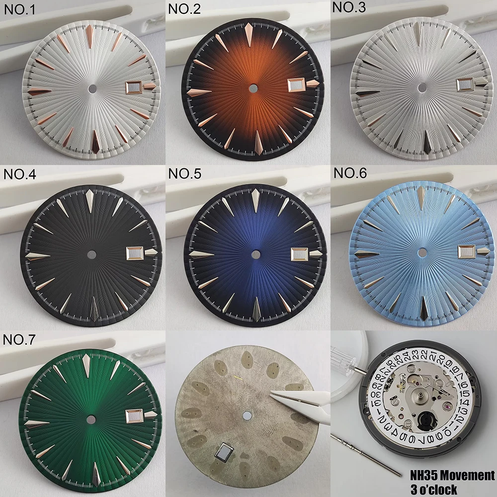 NH35 Dial 35mm dial Cocktail Surface Finish NH35 Hollow Mechanical watch accessories Men's watch dial