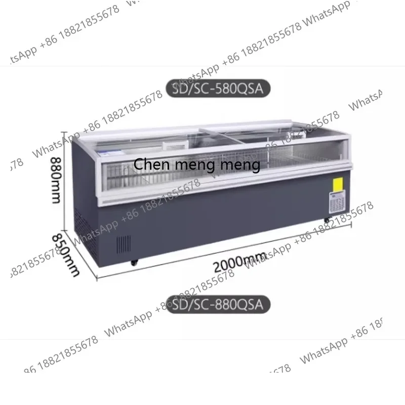 A07 Display cabinet Commercial automatic cream combination Island cabinet Panoramic window Energy-saving glass Refrigerated free