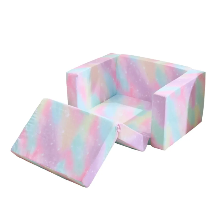 올스펀지 접이식 소파베드 싱글 체이스 라운지 스프레이 프린트 슬랜트 피치 패브릭