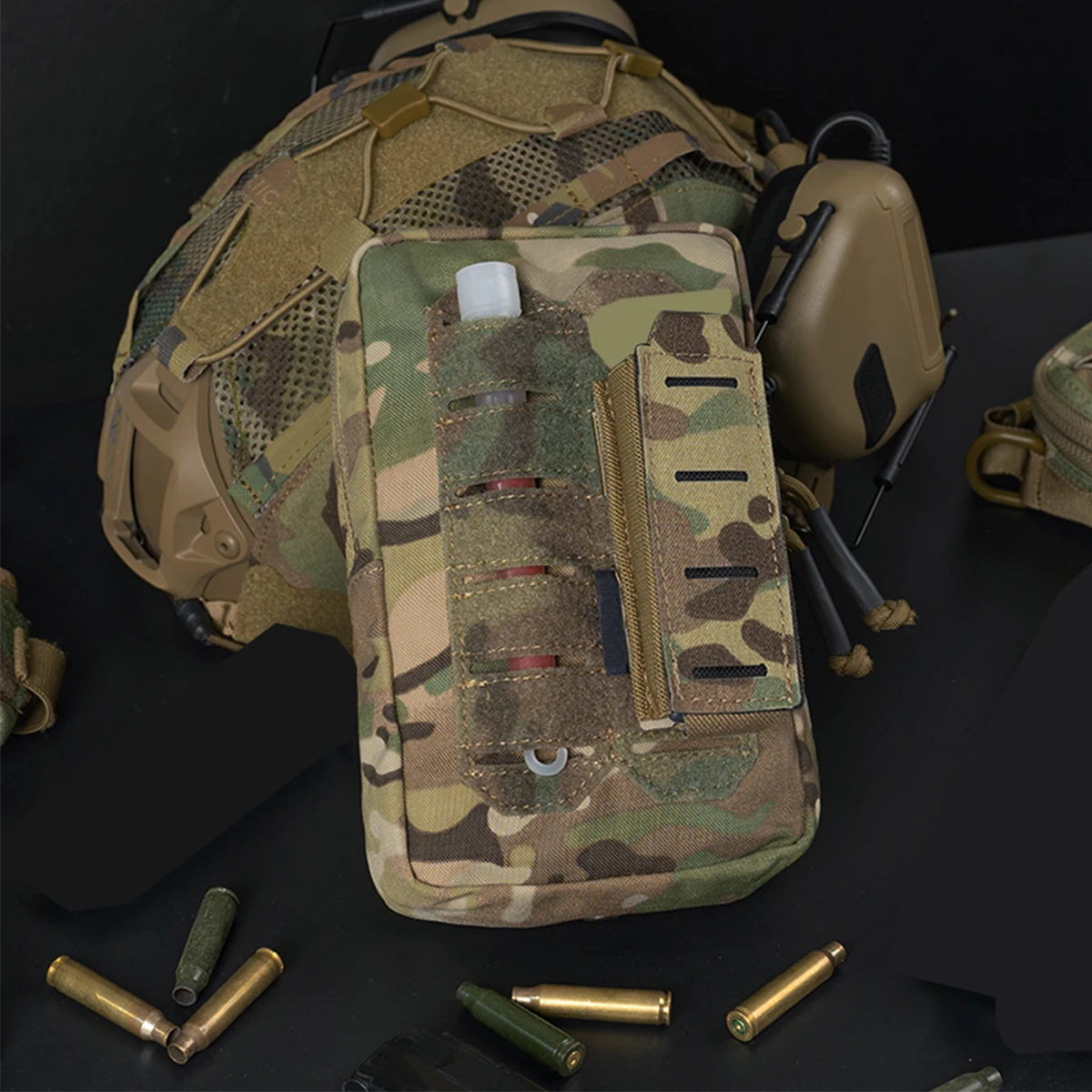 

Tactical MOLLE Pouch Vertical Utility Pouch Laser Cutting Sundry Bag Suitable For Hunting, War Games, Film And TV Props
