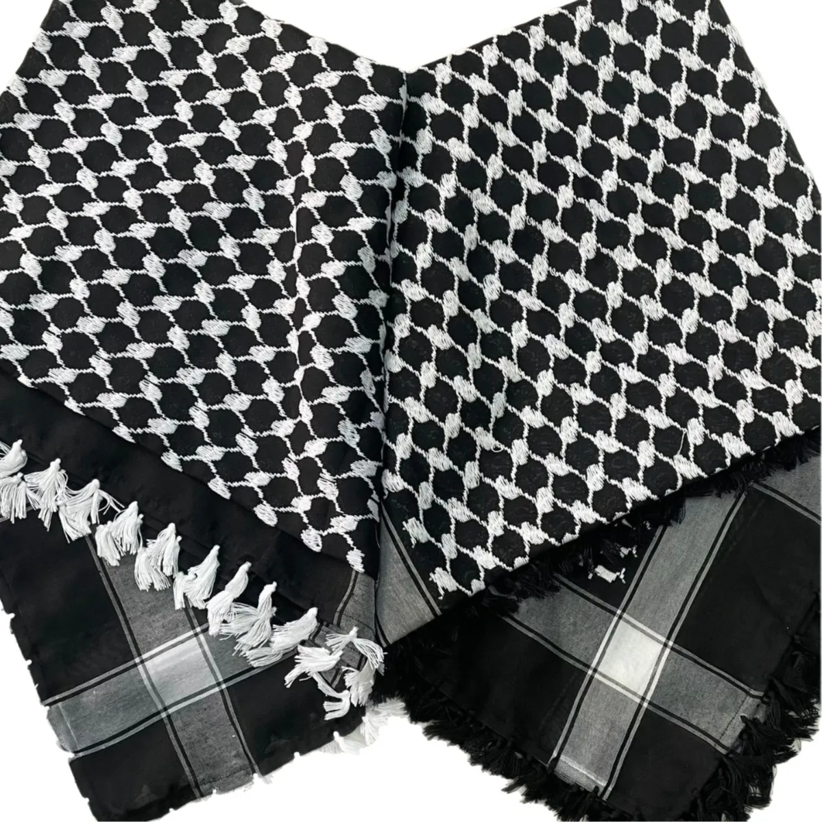 New Ethnic Style Turban & Headband Set for Men, Black White Patterned Scarf Hat, Traditional Regional Headwear