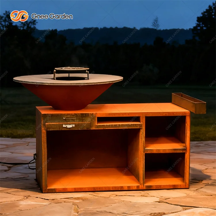 Quality Wholesale Corten Steel Charcoal BBQ Modern BBQ Table Grill