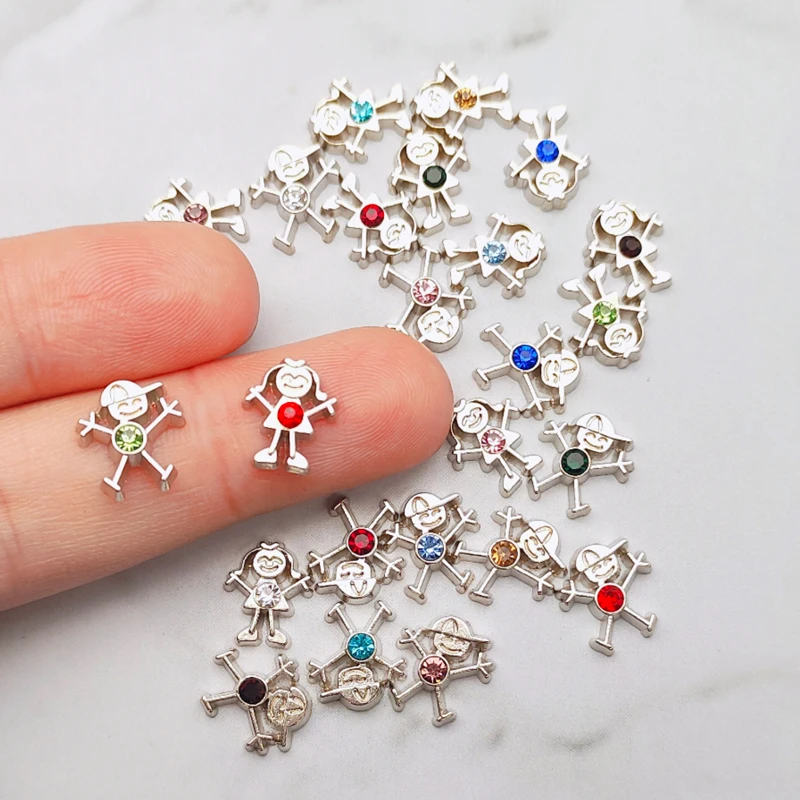 Birthstone Charms Boy Girl Floating Charms For Glass Living Memory Locket Women Jewelry Making DIY Accessories Gift 12Pcs/Lot