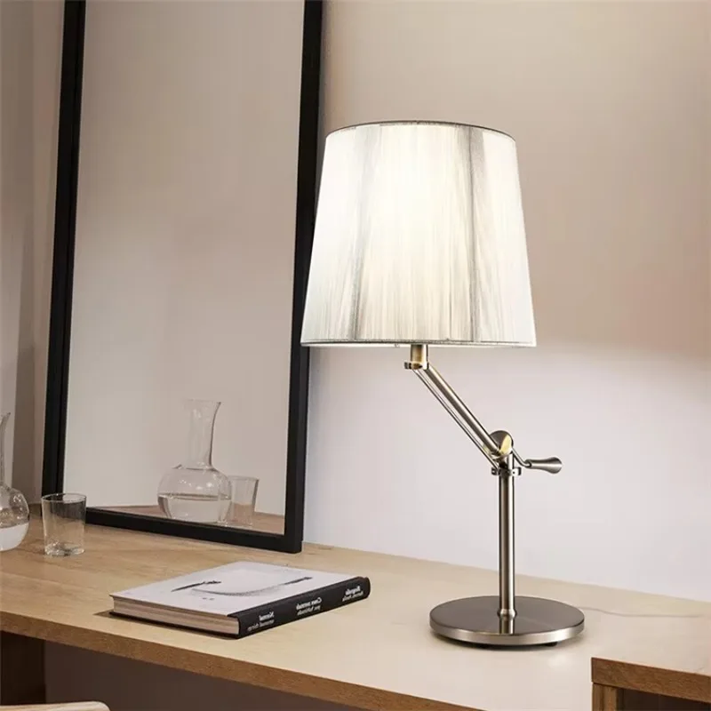 Nordic Modern Vintage Fabric Bulb Table Lamp Adjustable Table Lamp