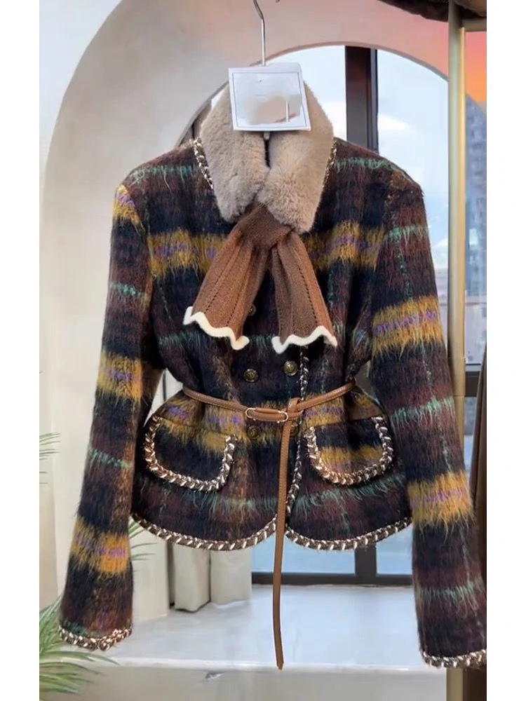 Spring Two Piece Woolen Skirt Suit High Quality Two Piece Set Women Short Jacket Coat + Skirt Suits Korean Sweet Elegant 2 Set