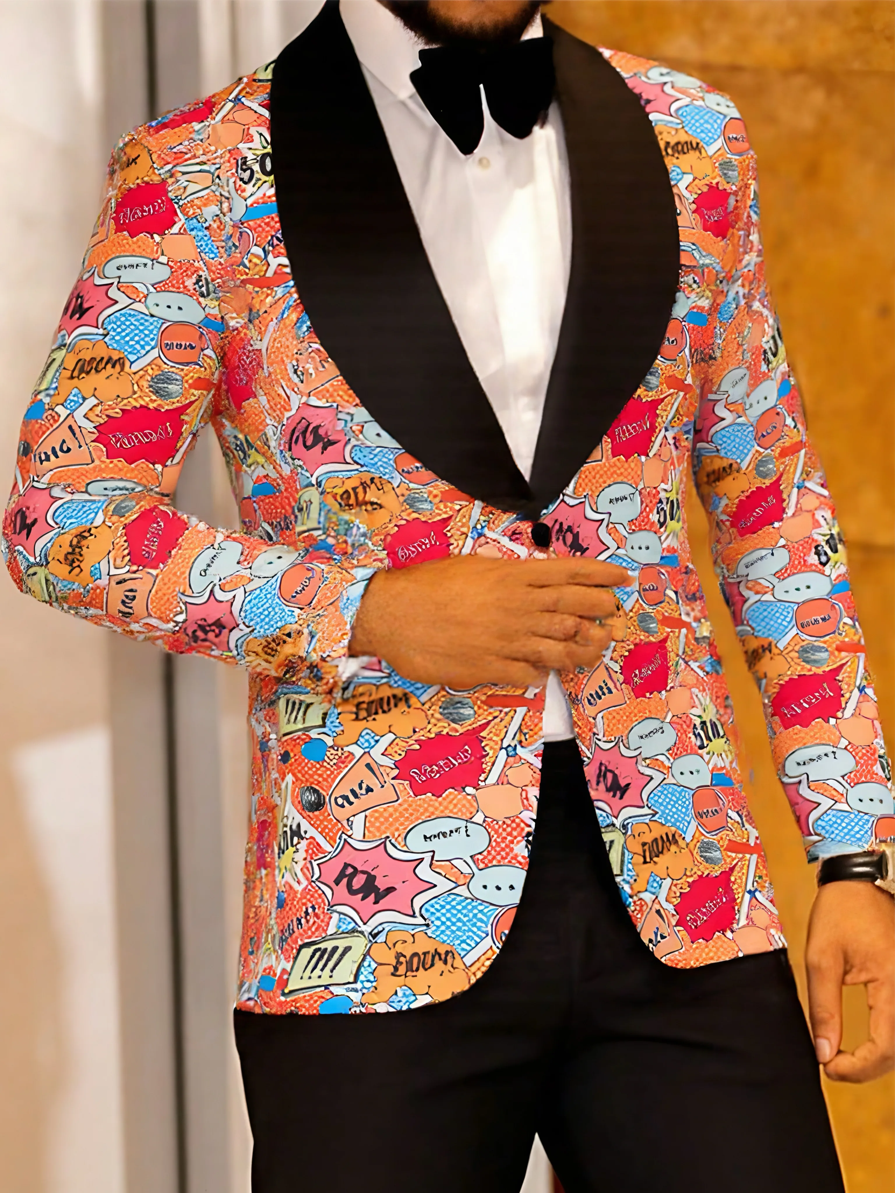 

Men's Dress Floral Suit Notched Lapel Slim Fit Stylish Blazer Dress Suit
