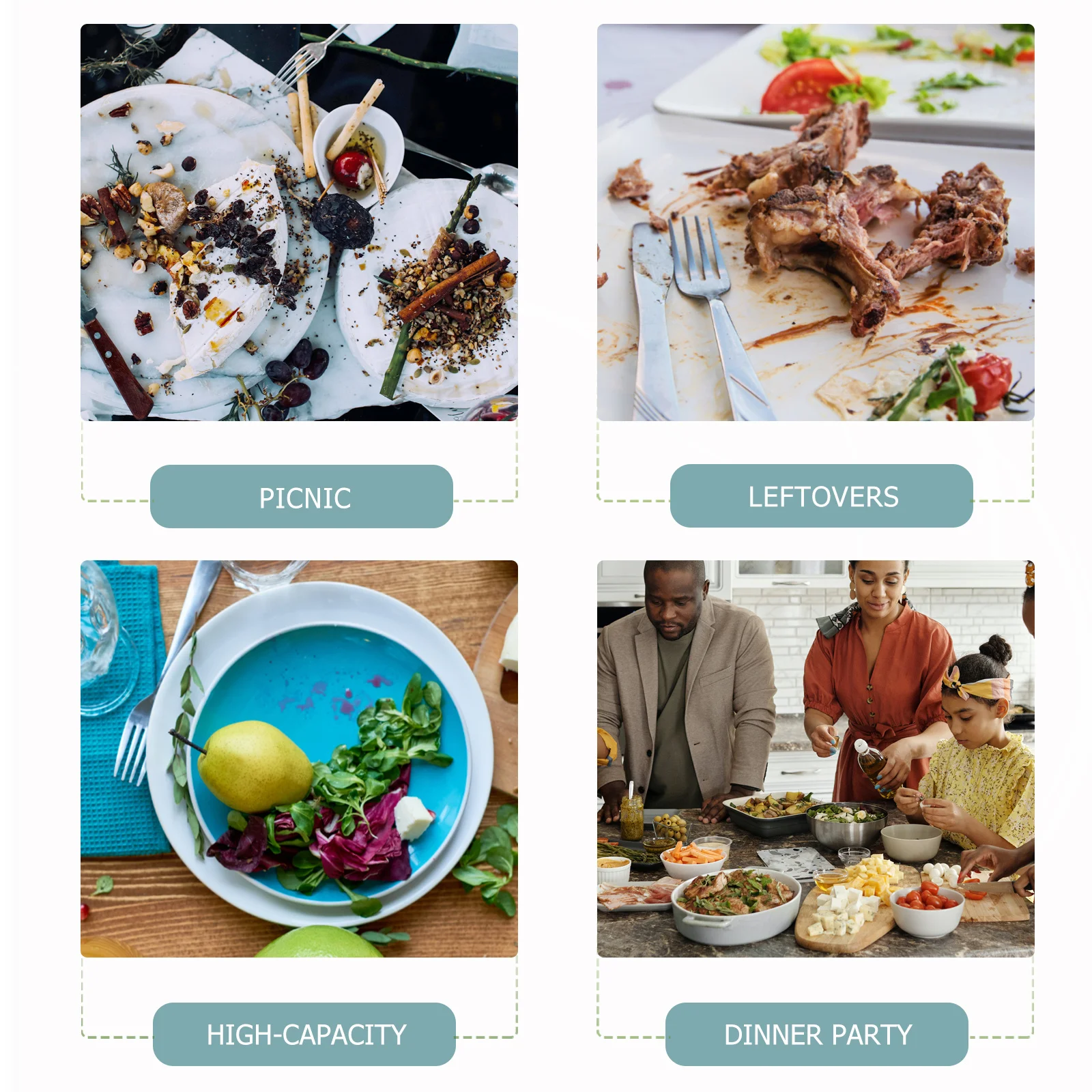 

2Sets Household Wheat Straw Round Plates Multipurpose Food Serving Dish Bone Residue Tray Practical Food Trash Plate