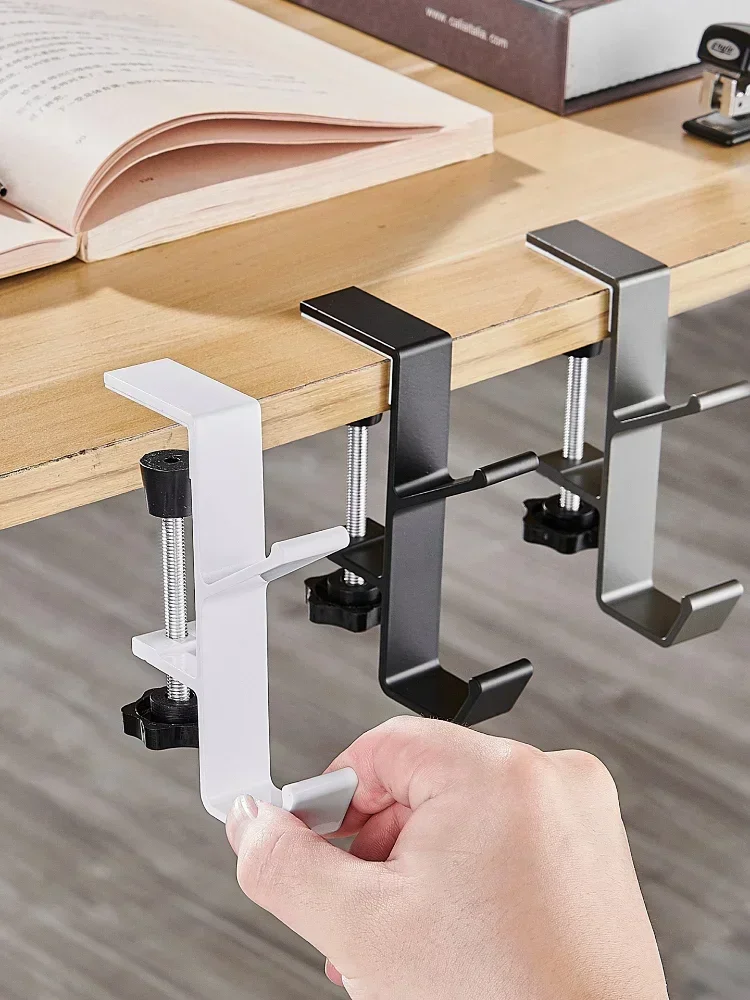 1-3pcsAdjustable Desk Edge Hook Gaming Headset Desk Hanger Backpack Storage Hanging Hook Holder Punch-free Home Office Organizer
