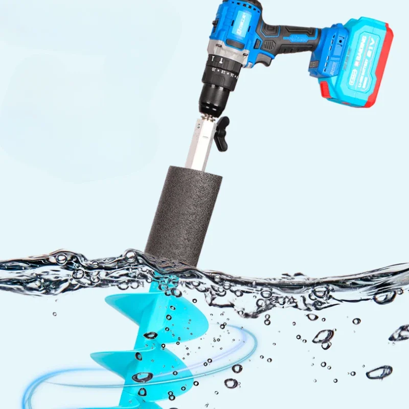 

Electric Ice Drill, Floating Water Ice Auger with Anti-Jam Design, High-Speed Blades for Winter Ice Fishing