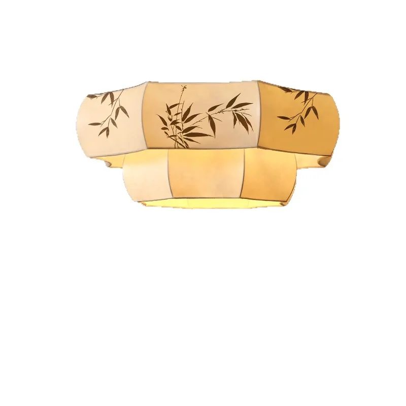 Song Dynasty Aesthetics Oriental Zen Double-layer Combination Bamboo Leaf Ink Painting Living Room Ceiling Light, Main