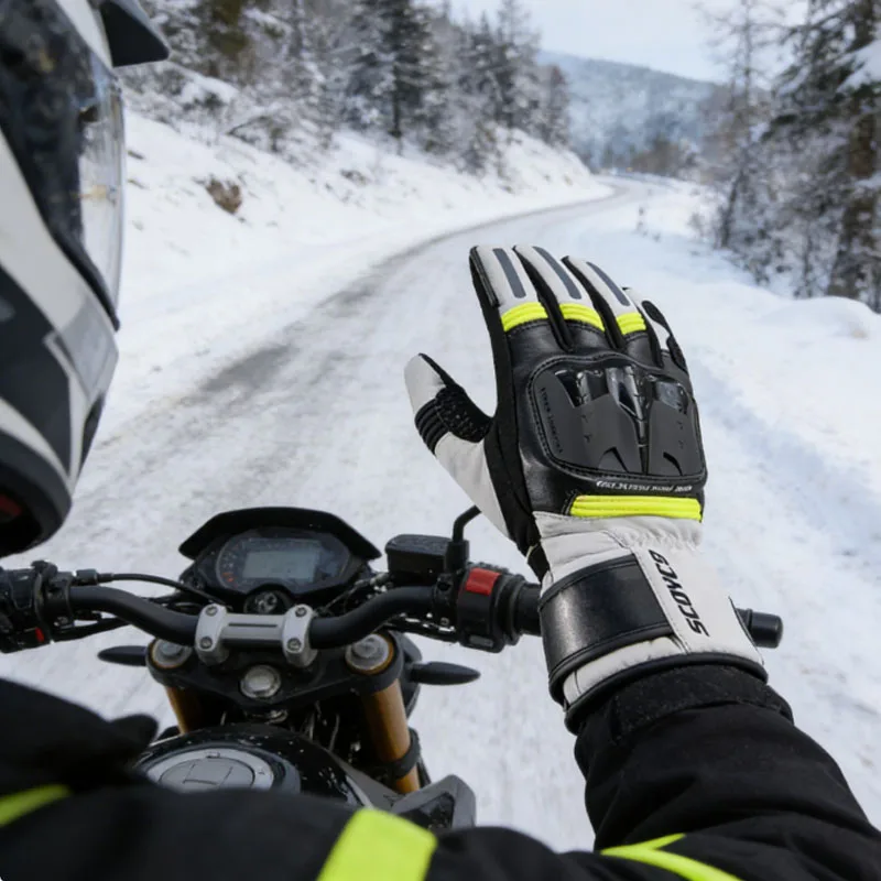 

SCOYCO Full-Finger Motorcycle Motocross Gloves - Winter Warm Waterproof Windproof Anti-Fall Abrasion Resistant Glove for Riding