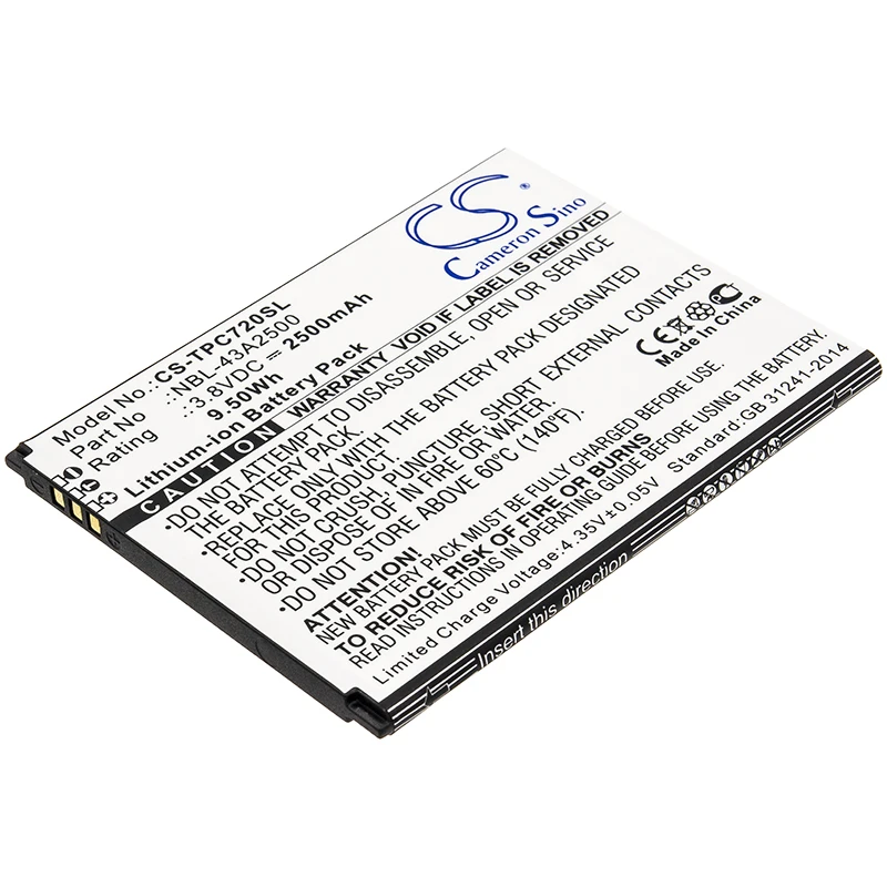 

CS Cameron Sino Kerui New 2500mAh Replacement Battery for C7s, TP7051A, TP7051C