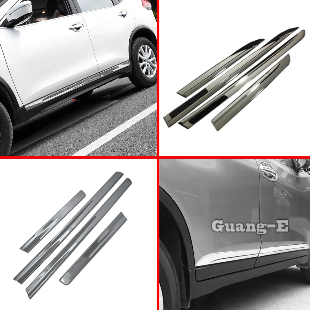 

Car Body Side Door Trim Strip Molding Stream Panel Bumper Hoods Molding 4pcs For Nissan X-Trail Xtrail T32/Rogue 2014 2015 2016