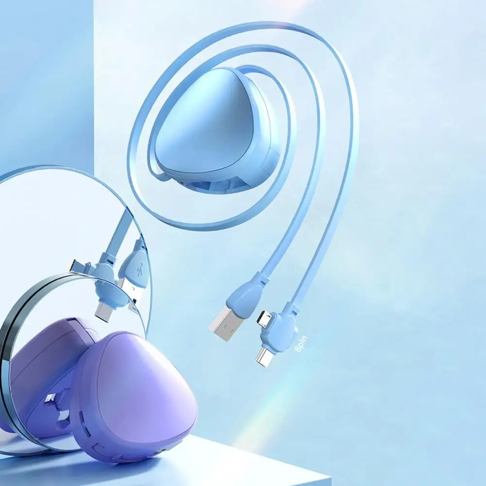 Удобный зарядный кабель для телефона из АБС-пластика, 120 Вт, 6 А, кабель Micro USB Type-C для зарядки телефона, выдвижной 7-цветный USB-кабель для дома