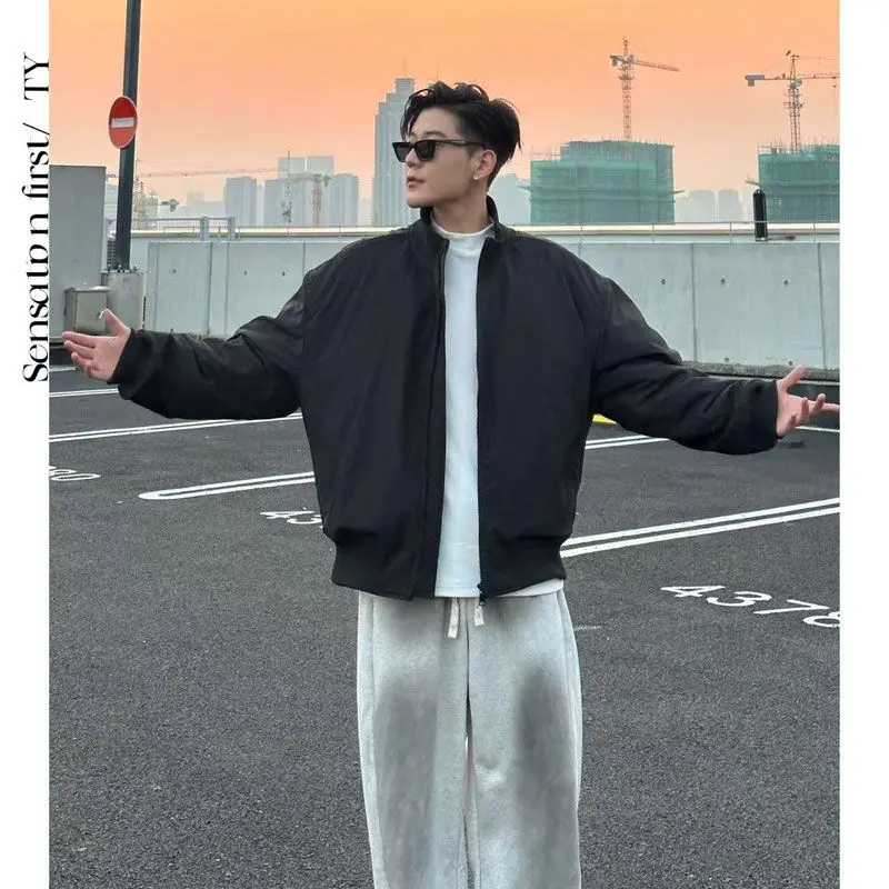 Thiened Cotton Jaet 2025 Winter New Sle ex Batwing Sve Pilot Jaet Field L American Street Sle Outfit