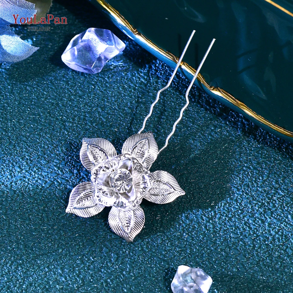 YouLaPan الزفاف دبوس الشعر الزفاف رائعة سبيكة زهرة المياه الماس صنع أنيقة السيدات مأدبة اليدوية الشعر الحلي HP776