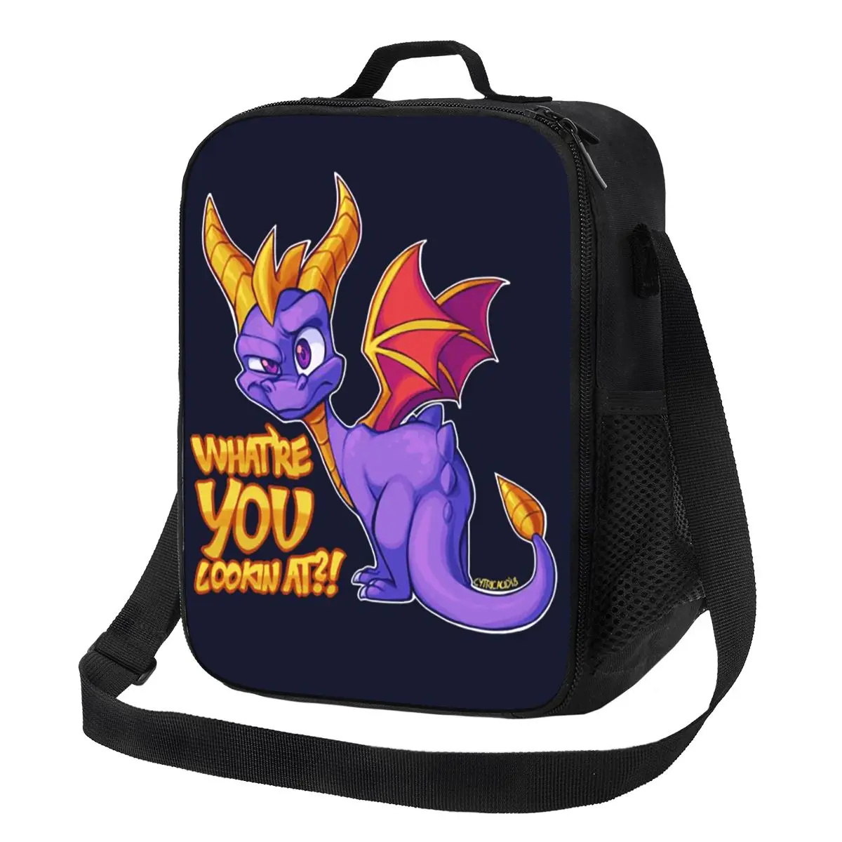 

Изолированная сумка для обеда с узором Spyro для школы, коробки для хранения еды Bento, портативный контейнер-холодильник, термобокс для обеда, сумка