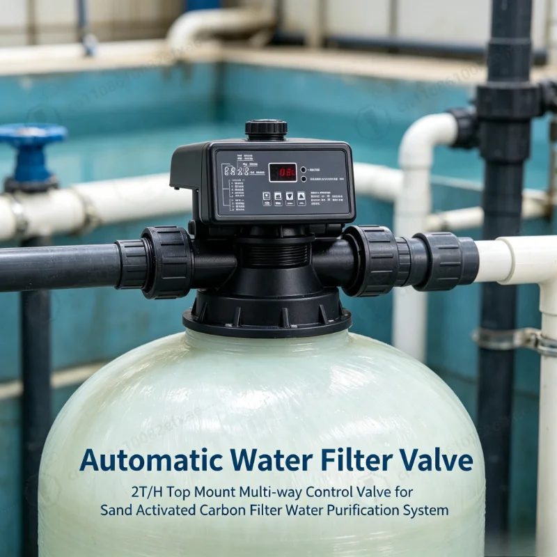 Automatic Water Filter Valve 2T/H Top Mount Multi-way Control Valve for Sand Activated Carbon Filter Water Purification System