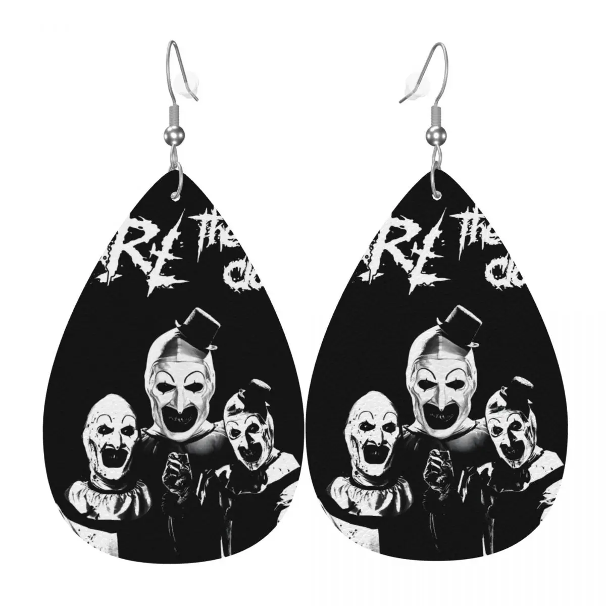 

Custom T-Terrifiers Horror Movie PVC Leather Earrings Dangle Earrings Jewelry For Women For Wife Mother Gift