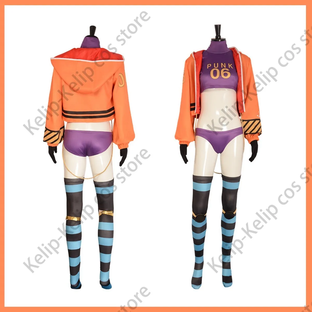 Anime Dr. Vegapunk York PUNK-06 Cosplay Costume Yellow Hooded Short Coat Uniform Athletic Wear Adult Woman Sexy Carnival Suit