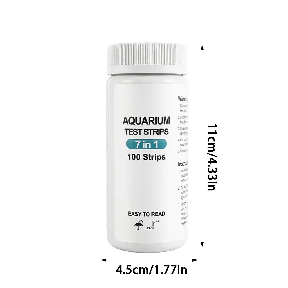 7 في 1 100 قطعة شرائط اختبار حوض السمك كشف PH النتريت نترات الكلور كربونات إجمالي اختبار صلابة القلوية للخزان