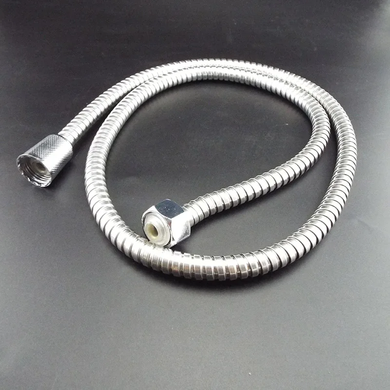 Flexible Shower Hose 1m/1.5m/2m Long Plumbing Hoses Stainless Steel Chrome Bathroom Accessories Water Head Showerhead Pipe