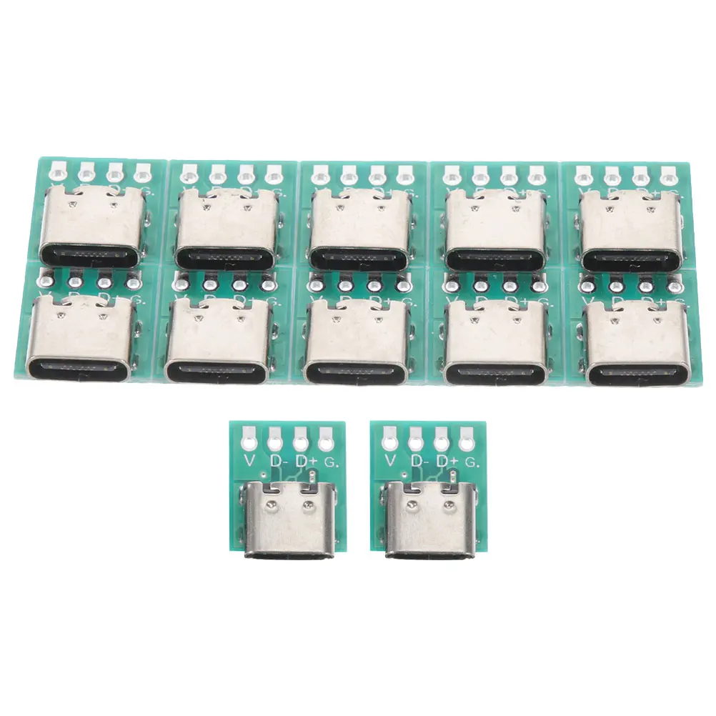 

12pcs C Type Splitter Board Female Connector Usb C Connector 3.1 Serial PCB Converter Data Cable DIY Durable Interface