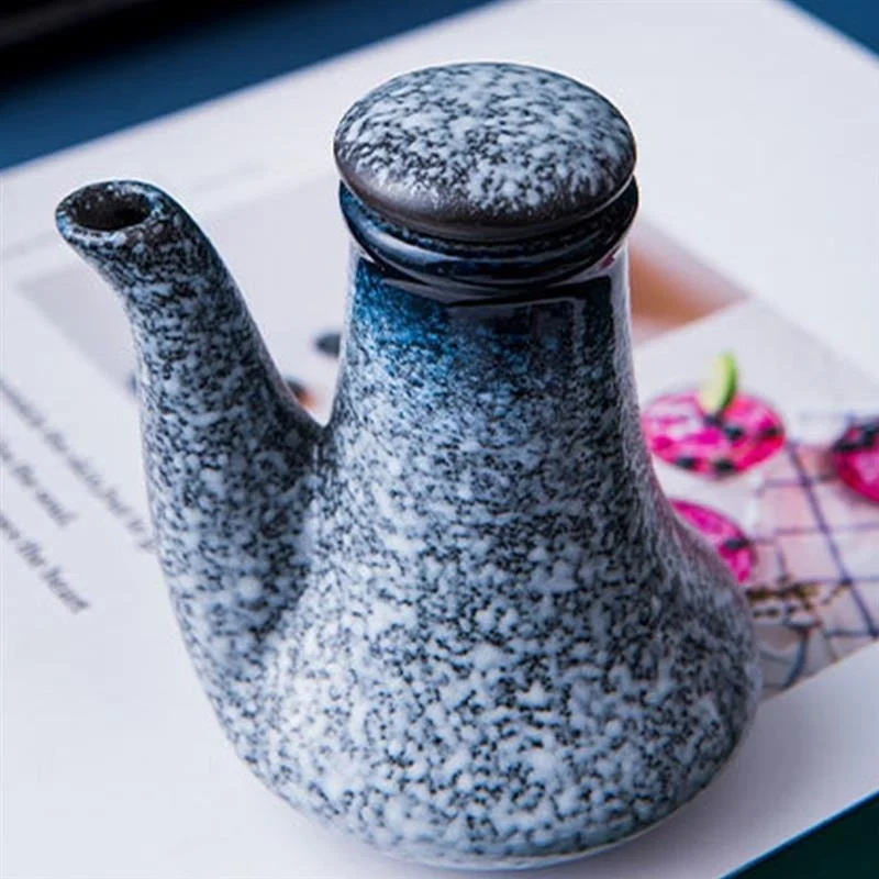 300ML Japanese Style Ceramic Oil Olive Dispenser Soy Sauce Pot Small Vinegar Pot Sauce Jar Oil Bottle Tableware Seasoning Bottle view 4