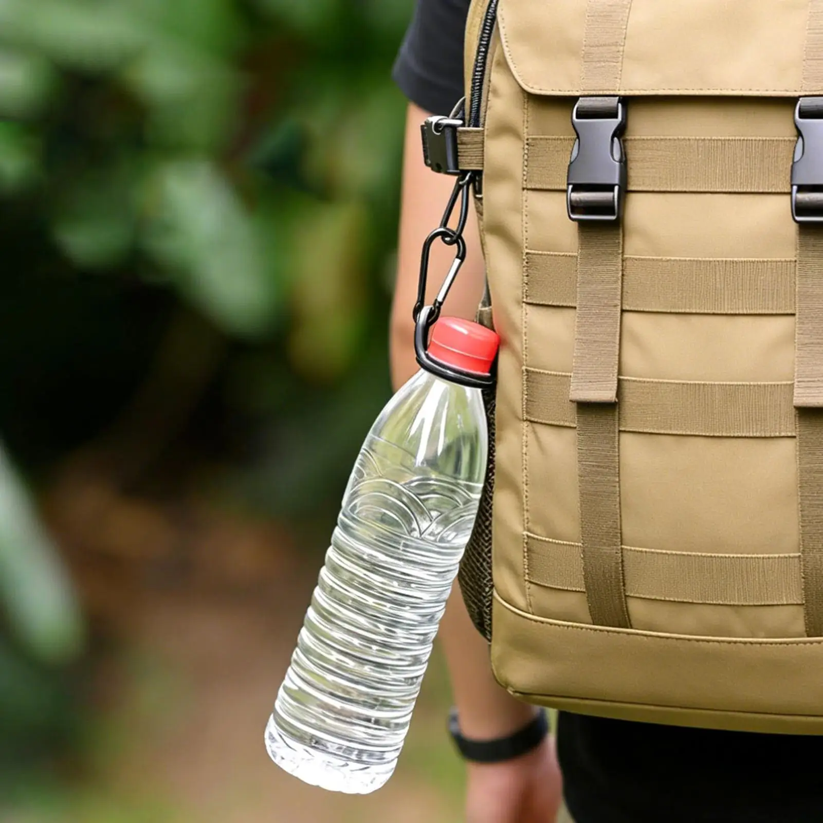 Water Bottle Clip For Backpack Secure Non-Slip Carabiner Hanger Silicone Water Bottle Holder For Outdoor Hiking Cycling