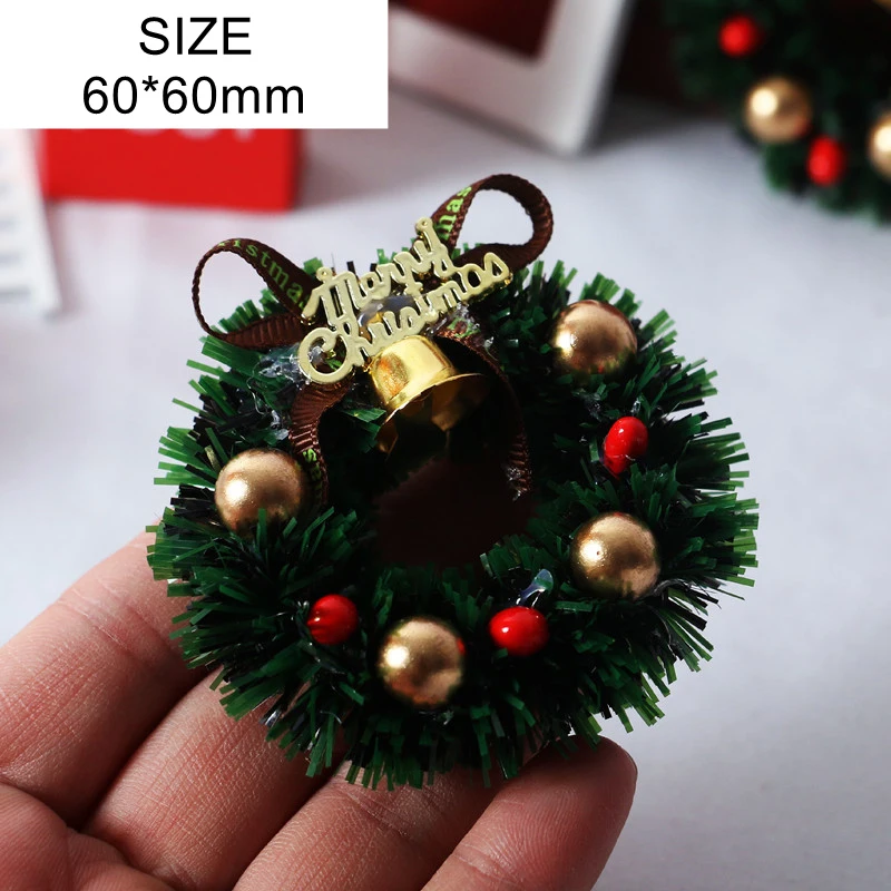 1Pc Dollhouse Miniature Christmas Wreath Model Mini Simulation Doll House Christmas Tree Decor Accessories