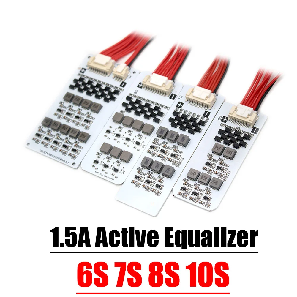 Balanceador Ativo para Bms Bloco da Bateria de Lítio Placa de Equilíbrio 12v 24v 36v Li-íon Lifepo4 6s 7s 8s 10s 1.5a