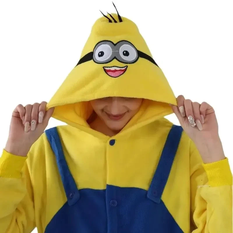 ★ Disfraz de Halloween, Minions Kigurumi, Pijama Enterizo, Ropa de Dormir de Dibujos Animados, Mono de Anime para Adultos ♥   Todos los rincones del país