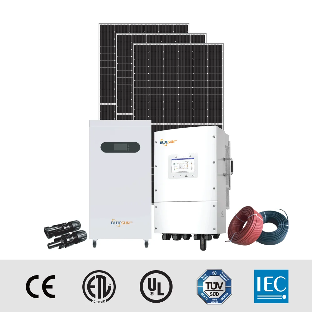Easy Install 10KW 15KW Home Solar System with 16kWh 32kWh LiFePO4 Battery Backup, 3-Phase Single Phase Hybrid Inverter for House