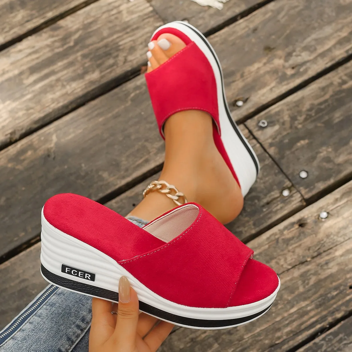 

Women's Summer Wedge Platform Slippers Elegant Luxury Sandals Outdoor Holiday Casual Comfortable Trend