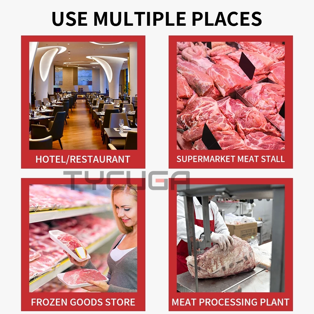 Macchina da taglio per sega per ossa di carne 850W con tavolo scorrevole Taglierina per sega per bistecche di ossa da tavolo commerciale per costole di maiale congelate