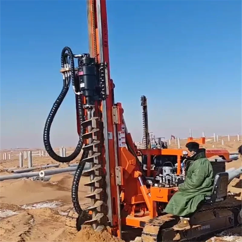 Highway Construction Solar Pile Driver Machine Construction Machinery Photovoltaic Pile Driver Crawler-Type Screw Pile Driver