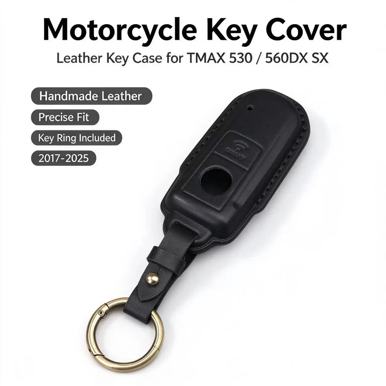 Motorcycle Key Cover Leather Key Case Holder Keychain Key Fob Cover for TMAX 530 TMAX 560 TECH DX SX 2017-2025 Accessories