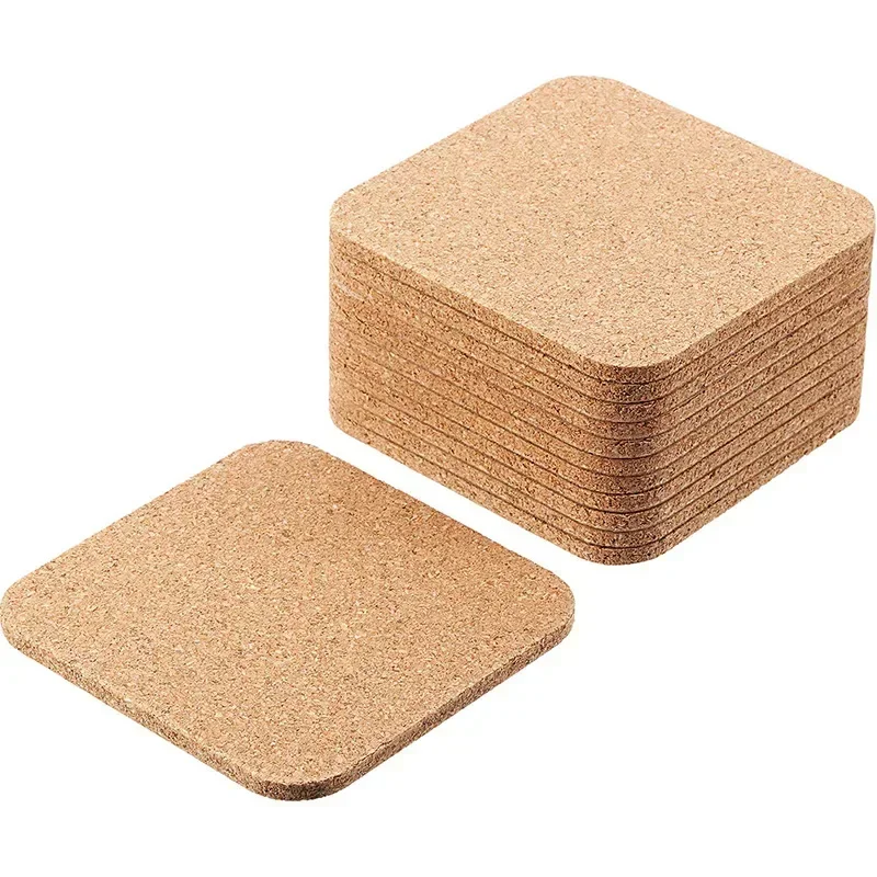 Tea Coffee Mug Mat Natural Round Wooden Coaster Slip Slice Cup Mat Drinks Holder for DIY Tableware Placemat Decoration 10Pcs